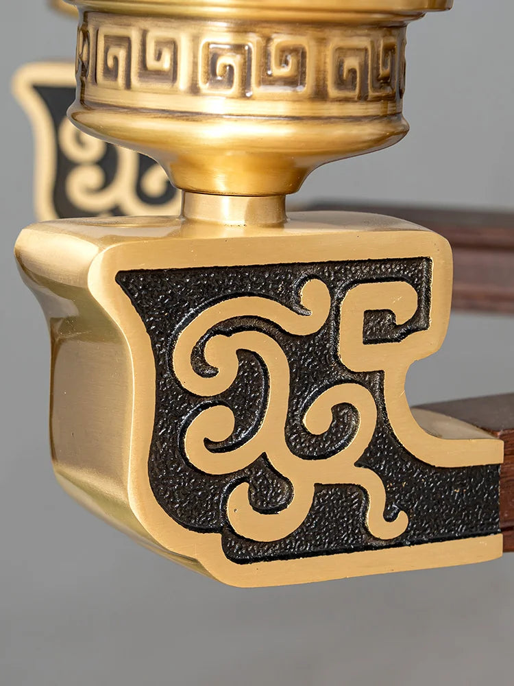 New Chinese Style Simple Atmosphere Living Room Chandelier Solid Wood Dining-Room Lamp Zen Hotel Villa Pendant Lights