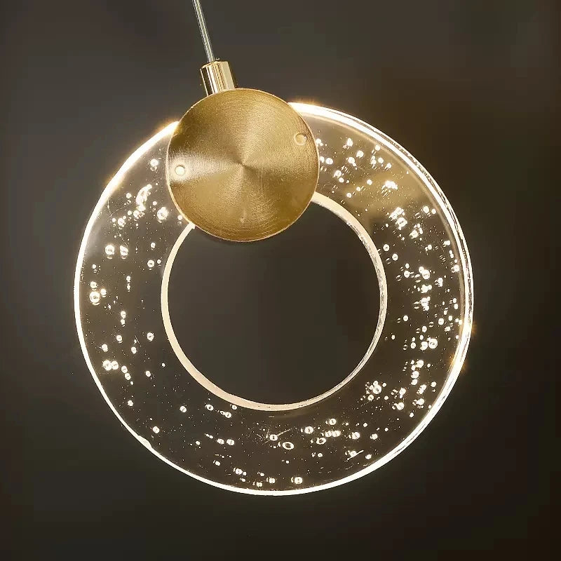 New Circle Led Chandeliers Villa Living Room Stair Light Loft Crystal Hanging Lamp Home Decor Bedroom Dining Interior Lighting