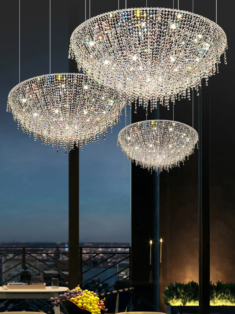 New Italian style light luxury crystal chandelier living room designer villa hotel restaurant atmosphere lamp