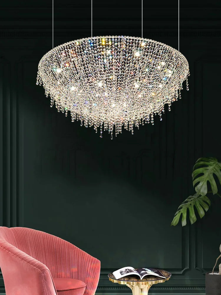 New Italian style light luxury crystal chandelier living room designer villa hotel restaurant atmosphere lamp
