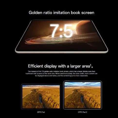 New OPPO Pad 2 Tablet Dimensity 9000 144Hz 11.61" LCD Screen 67W 9510 mAh Battery 13MP / 8MP Andrdid 13