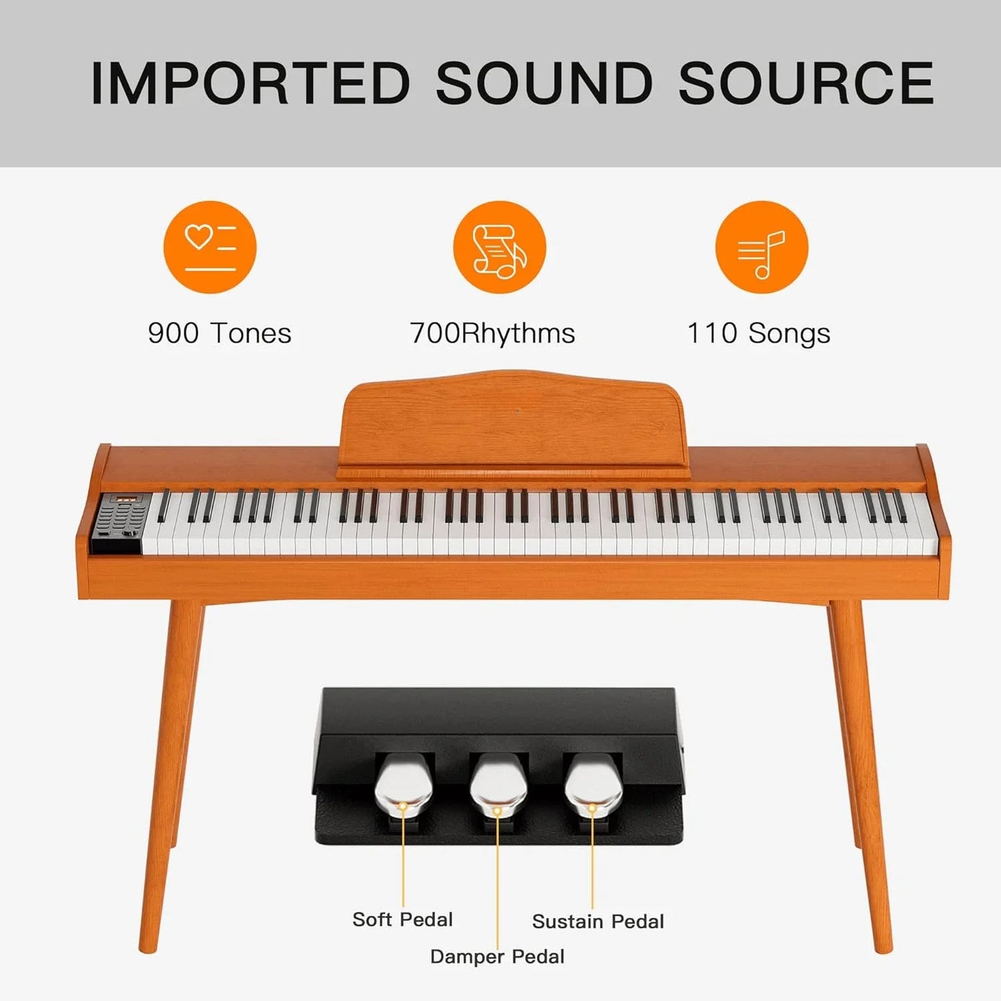 New Portable 88- Key Digital Keyboard Piano, Wooden Electric Hammer, Weighted Full Size Keyboard for Beginning Student