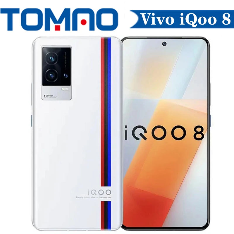 New Vivo IQOO 8 5G Cell phone 8GB 12GB RAM 128GB 256GB ROM Snapdragon 888 6.56'' 120Hz Screen 4350mAh 120W 48MP Main camera NFC