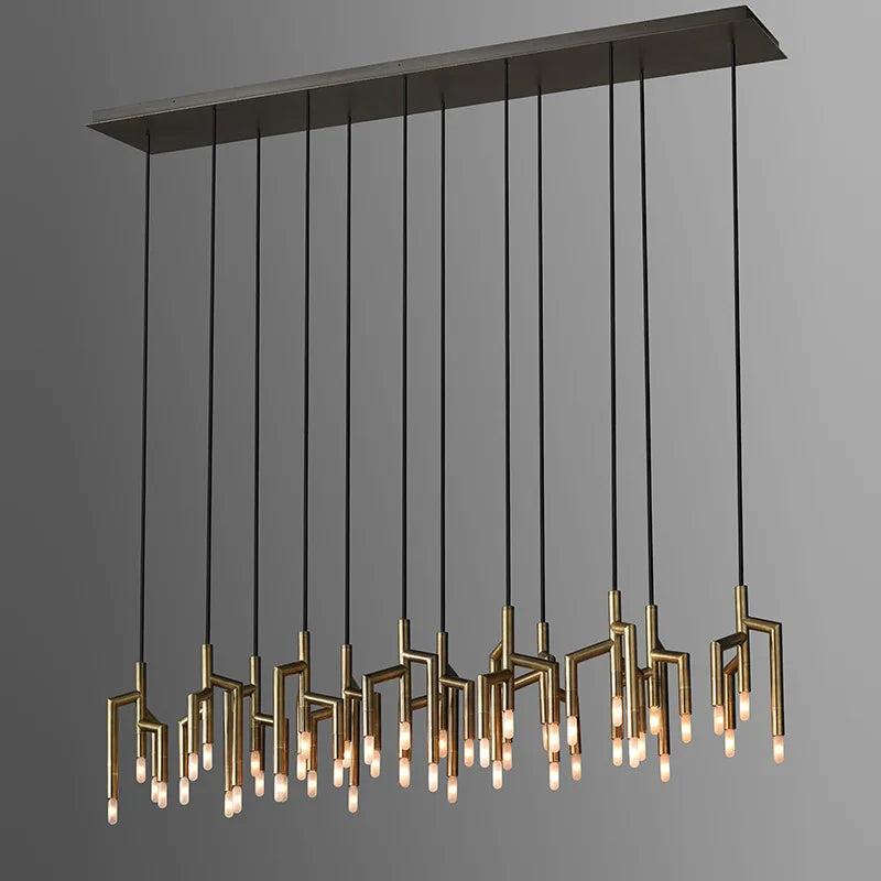 New chandelier post modern light luxury villa staircase restaurant bar decoration tree branch living room lamps