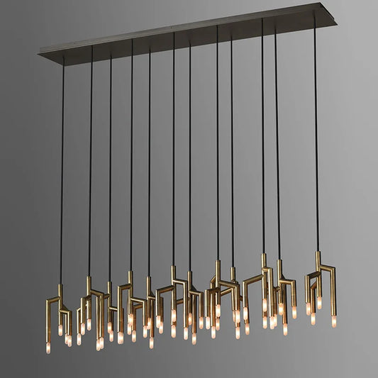 New chandelier post modern light luxury villa staircase restaurant bar decoration tree branch living room lamps