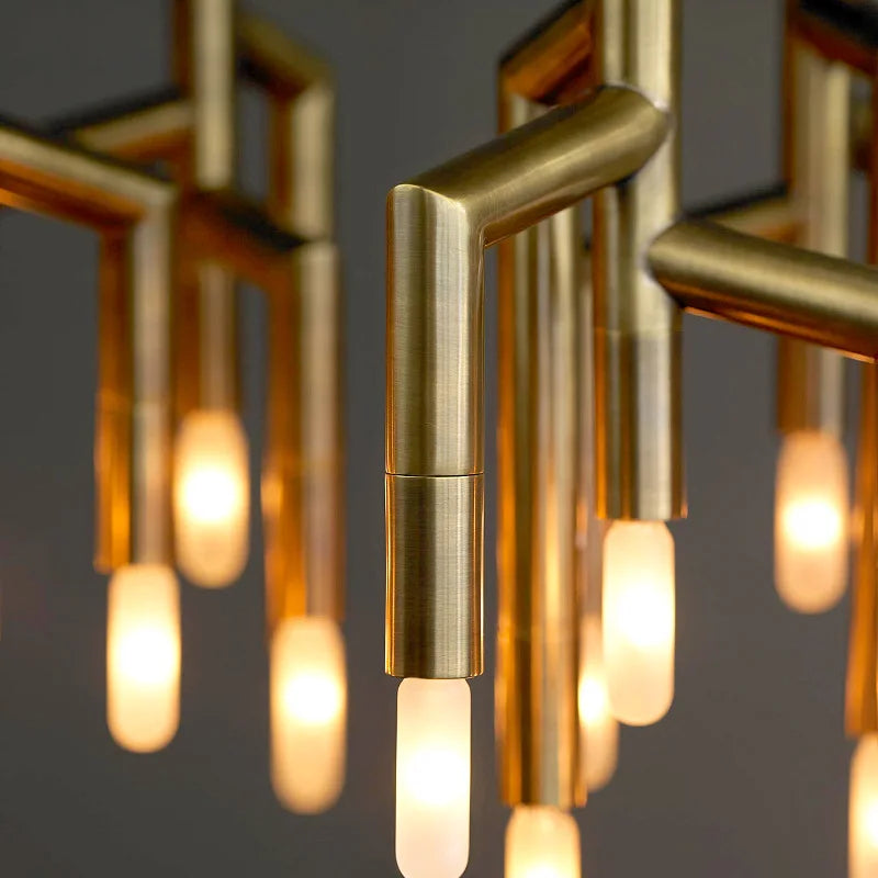 New chandelier post modern light luxury villa staircase restaurant bar decoration tree branch living room lamps