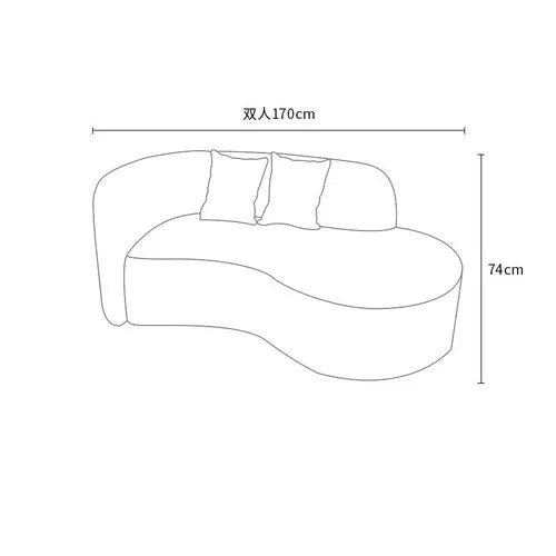 New creative no-wash technology fabric curved sofa light luxury modern simple cream style living room