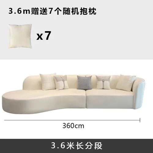 New creative no-wash technology fabric curved sofa light luxury modern simple cream style living room