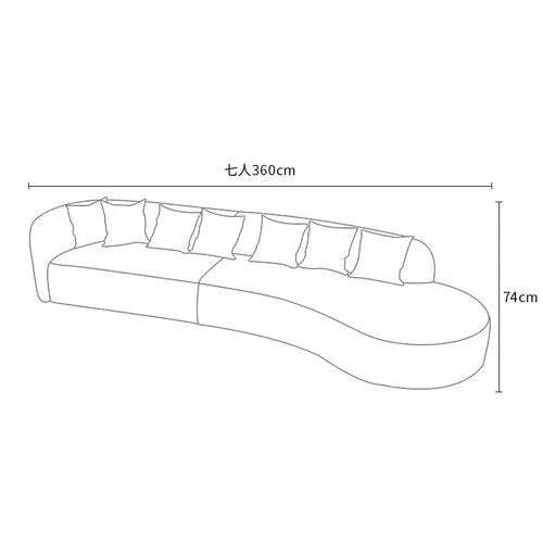 New creative no-wash technology fabric curved sofa light luxury modern simple cream style living room