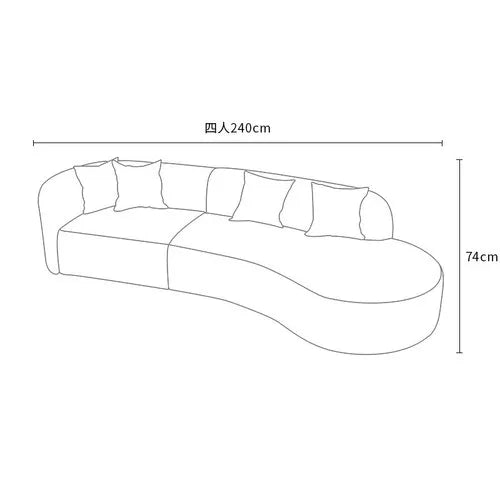 New creative no-wash technology fabric curved sofa light luxury modern simple cream style living room
