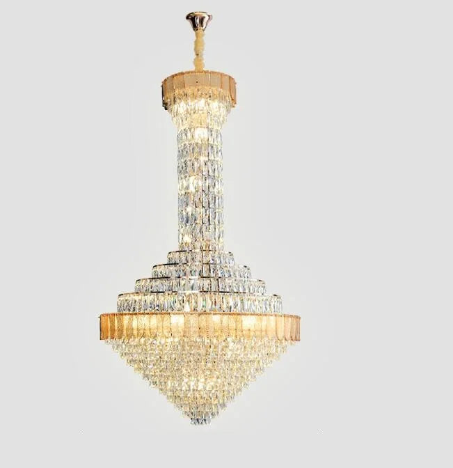 New shell crystal chandelier living room chandelier hollow hall long chandelier Villa hotel lobby decorative lighting