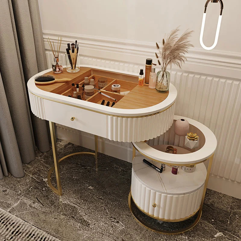 Nordic Fashion Iron Dressers Minimalist Modern Home Bedroom Mirror Chair Dresser Light Luxury Bedroom Furniture Dressing Table