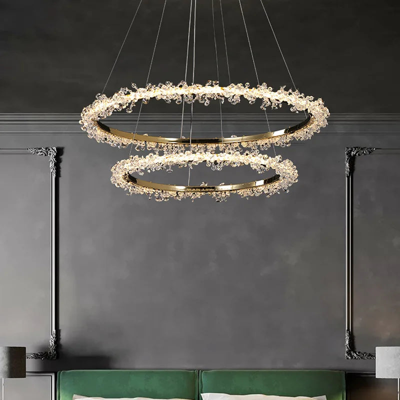 Nordic LED Crystal Chandeliers for Living Room LOFT Pendant Lamp Bedroom Decoration Villa Restaurant Indoor Decorations Lighting