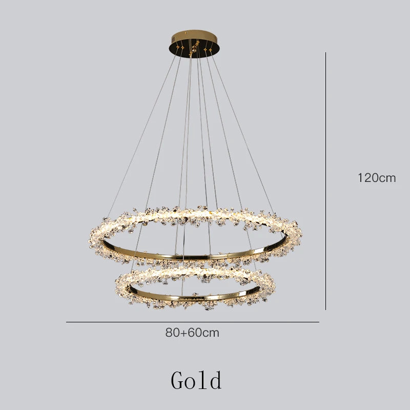 Nordic LED Crystal Chandeliers for Living Room LOFT Pendant Lamp Bedroom Decoration Villa Restaurant Indoor Decorations Lighting