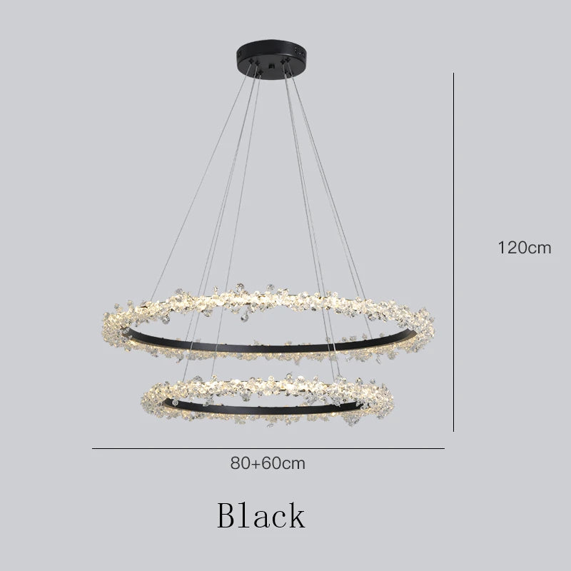 Nordic LED Crystal Chandeliers for Living Room LOFT Pendant Lamp Bedroom Decoration Villa Restaurant Indoor Decorations Lighting