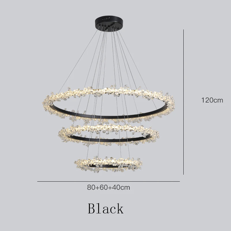 Nordic LED Crystal Chandeliers for Living Room LOFT Pendant Lamp Bedroom Decoration Villa Restaurant Indoor Decorations Lighting
