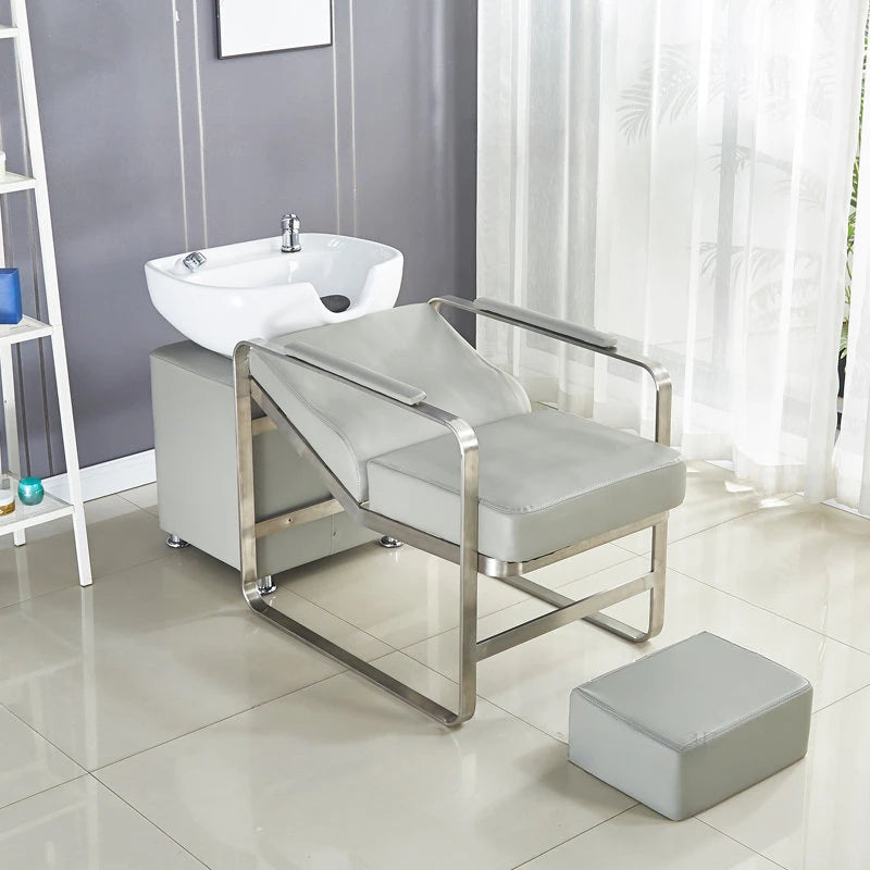Nordic Light Luxury Shampoo Chairs Modern Beauty Salon Chairs High-end Barber Shop Special Massage Shampoo Bed Salon Furniture