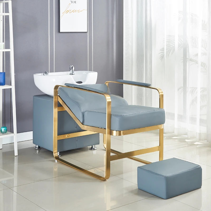 Nordic Light Luxury Shampoo Chairs Modern Beauty Salon Chairs High-end Barber Shop Special Massage Shampoo Bed Salon Furniture