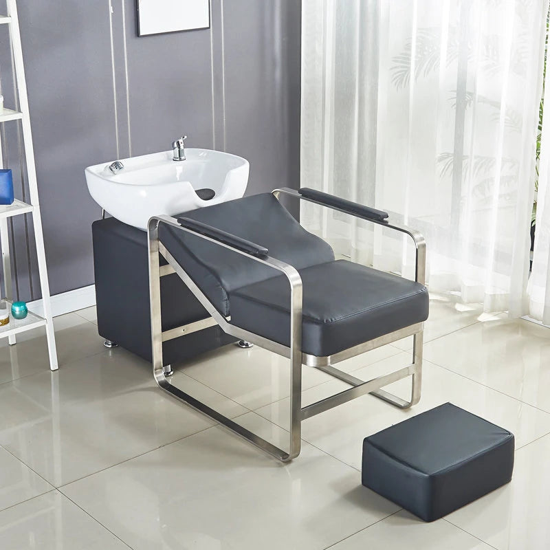 Nordic Light Luxury Shampoo Chairs Modern Beauty Salon Chairs High-end Barber Shop Special Massage Shampoo Bed Salon Furniture