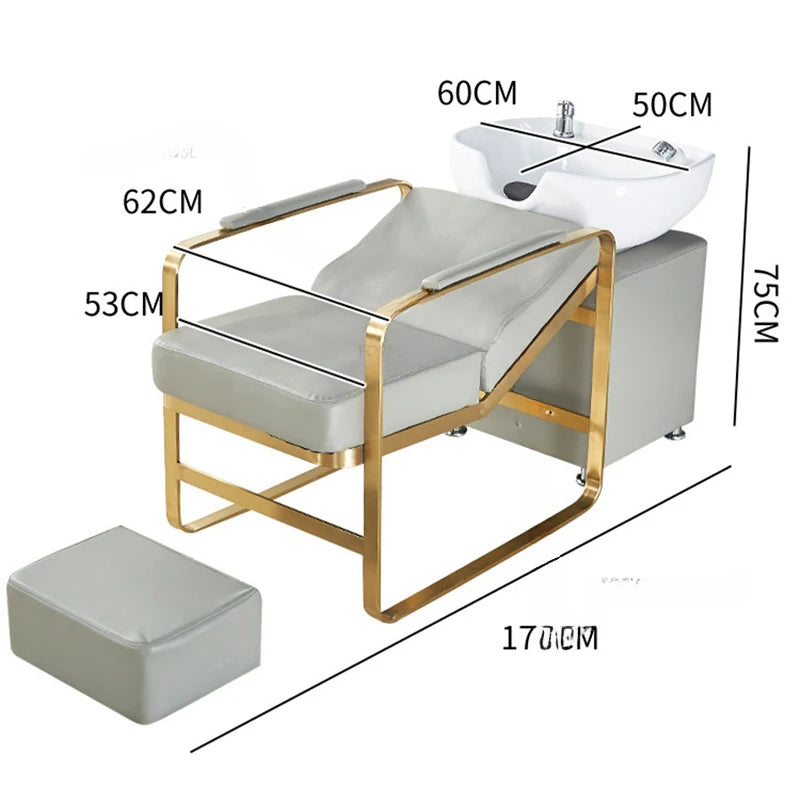 Nordic Light Luxury Shampoo Chairs Modern Beauty Salon Chairs High-end Barber Shop Special Massage Shampoo Bed Salon Furniture
