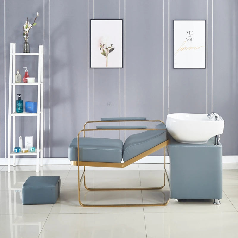 Nordic Light Luxury Shampoo Chairs Modern Beauty Salon Chairs High-end Barber Shop Special Massage Shampoo Bed Salon Furniture