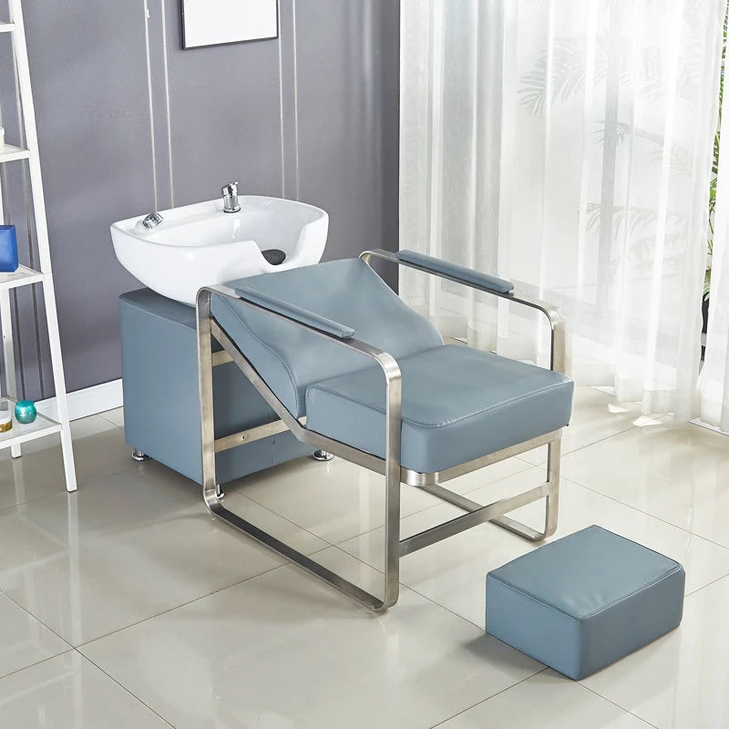Nordic Light Luxury Shampoo Chairs Modern Beauty Salon Chairs High-end Barber Shop Special Massage Shampoo Bed Salon Furniture
