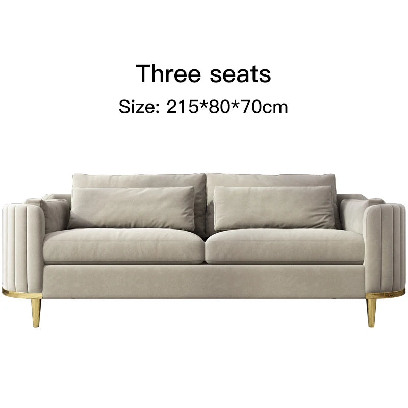 Nordic Reading Household Sectional Fabric 3 Seat Sofa Upholstered Armchair Custom Color Living Room Fauteuil Home Furniture