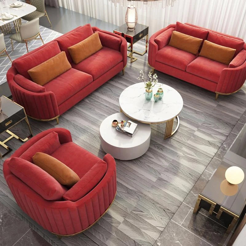 Nordic Reading Household Sectional Fabric 3 Seat Sofa Upholstered Armchair Custom Color Living Room Fauteuil Home Furniture