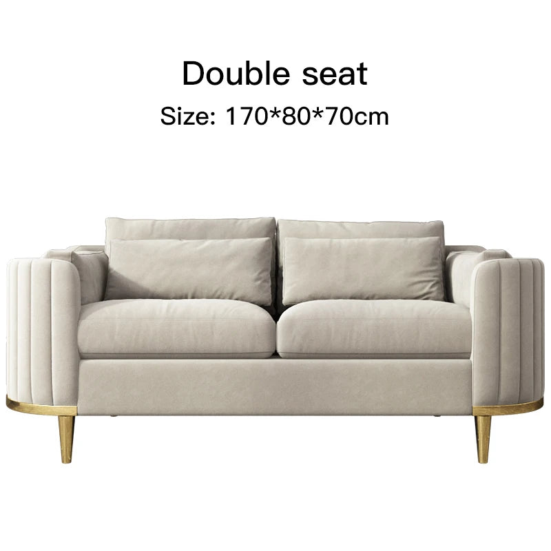 Nordic Reading Household Sectional Fabric 3 Seat Sofa Upholstered Armchair Custom Color Living Room Fauteuil Home Furniture