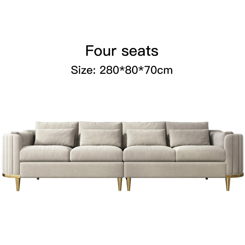 Nordic Reading Household Sectional Fabric 3 Seat Sofa Upholstered Armchair Custom Color Living Room Fauteuil Home Furniture