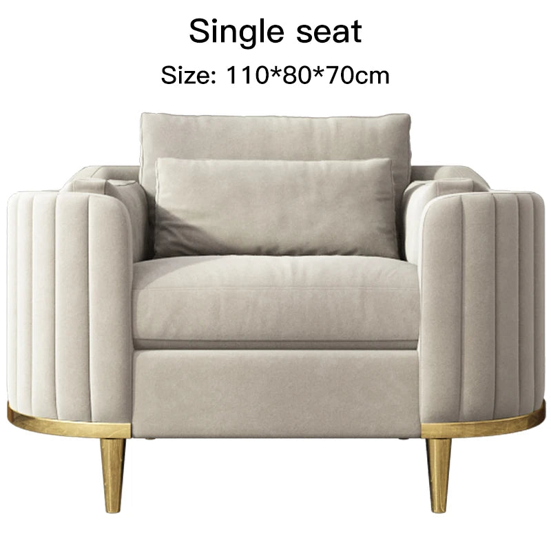 Nordic Reading Household Sectional Fabric 3 Seat Sofa Upholstered Armchair Custom Color Living Room Fauteuil Home Furniture