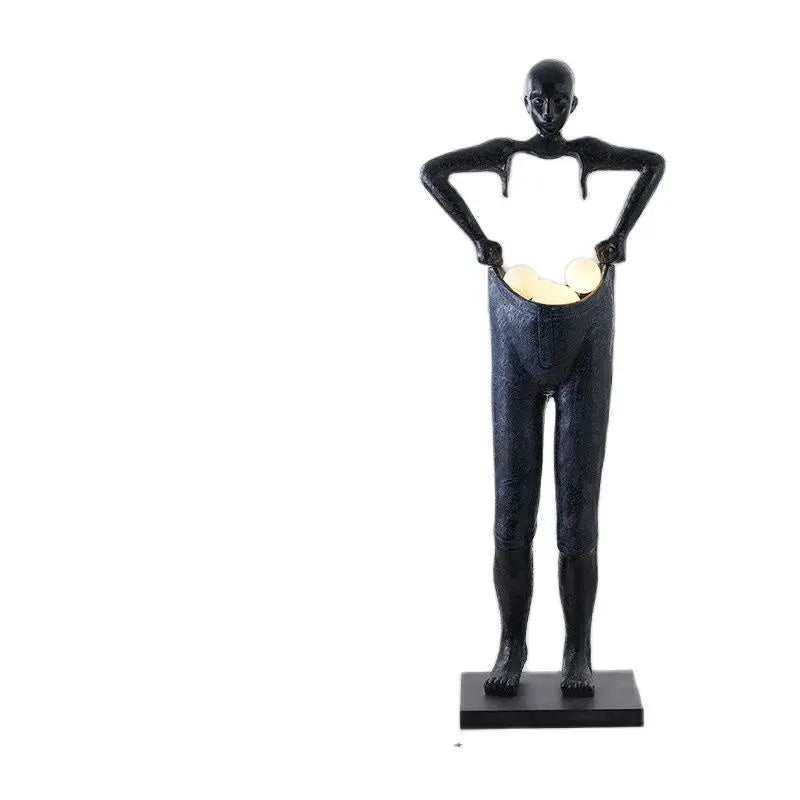 Nordic humanoid sculpture floor lamp creative ball holding designer exhibition hall, hotel sales office, character decoration st