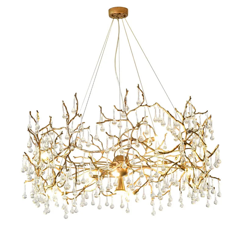 ODYSEN ART DECO Copper Ceiling Lamp Chandelier Handmade Glass Creative Indoor Lighting Fixture Lobby Villa Dectoration Color