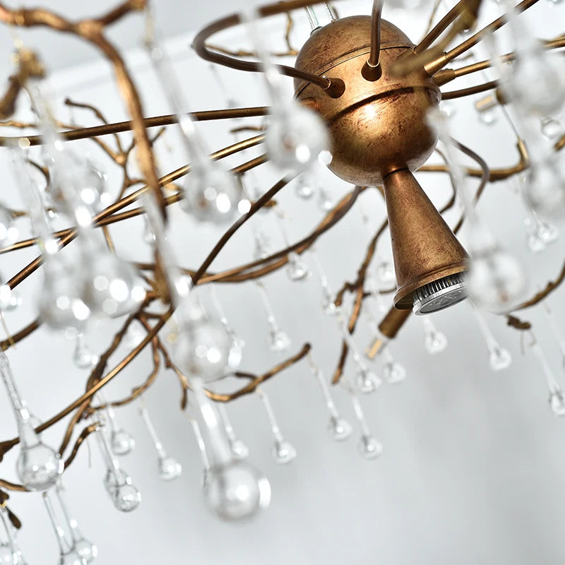 ODYSEN ART DECO Copper Ceiling Lamp Chandelier Handmade Glass Creative Indoor Lighting Fixture Lobby Villa Dectoration Color