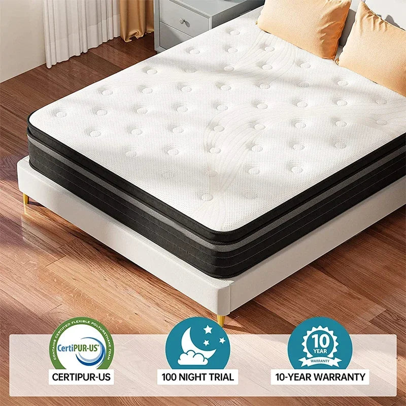 OEM/ODM 5 Star Modern Europa Luxury Hotel Pocket Coil Latex King Queen Memory Foam Spring Mattress In A Box