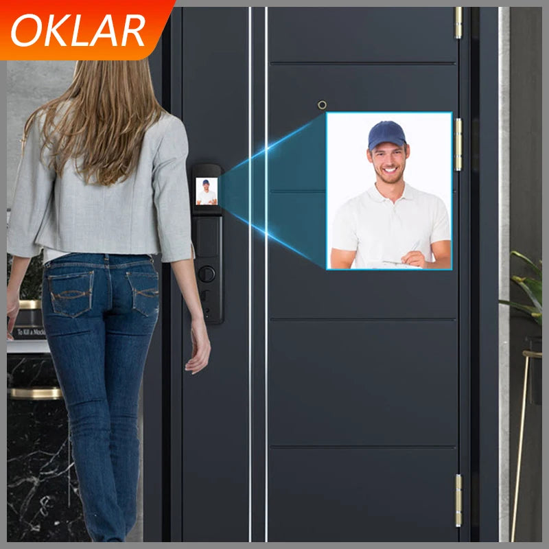 OKLAR Face recognition door lock biometric Palmprint recognition intelligent digital lock Home security Fingerprint lock R8-2-Y