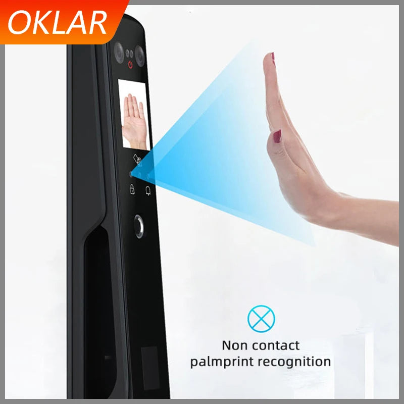 OKLAR Face recognition door lock biometric Palmprint recognition intelligent digital lock Home security Fingerprint lock R8-2-Y