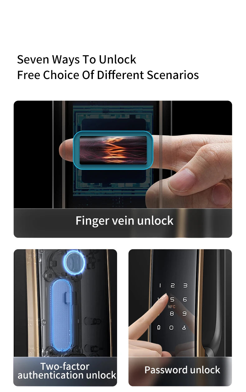 OKLAR Smart Fingerprint Biometric Digital Electronic Lock Wifi With Camera Intelligent Door Lock Mijia Mihome S50M-3-Y
