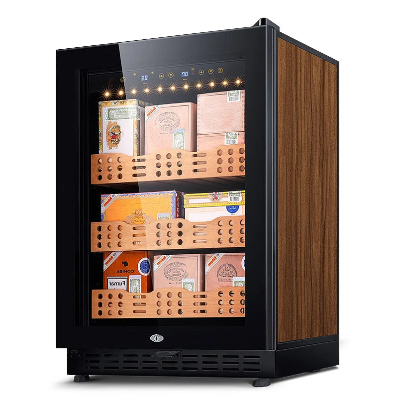 Odino Humidor Cabinet Cigar Cabinet Constant Temperature Moisturizing Cedar Wood Shelf Compressor Refrigerator 208L 500 Radix