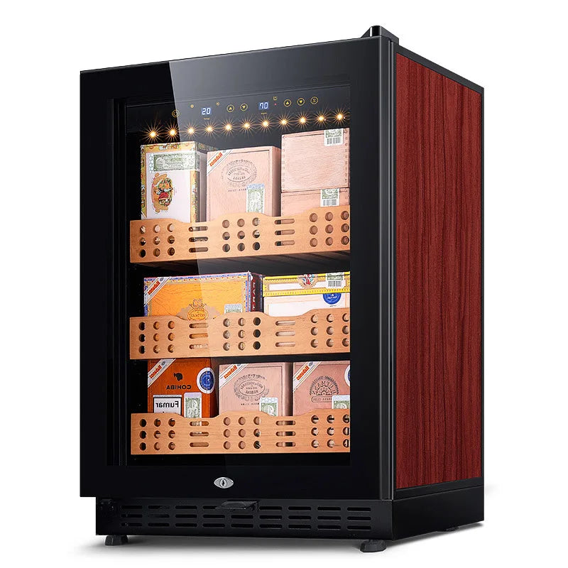 Odino Humidor Cabinet Cigar Cabinet Constant Temperature Moisturizing Cedar Wood Shelf Compressor Refrigerator 208L 500 Radix