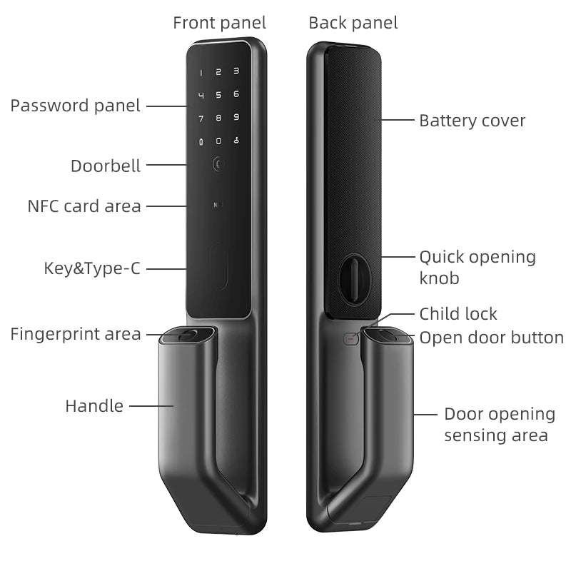 Oklar Mijia Smart Fingerprint Home New Fashion Intelligent Lock Mihome Smart Door Lock Digital Pro Automatic Pro S30PRO-1-Y Lock