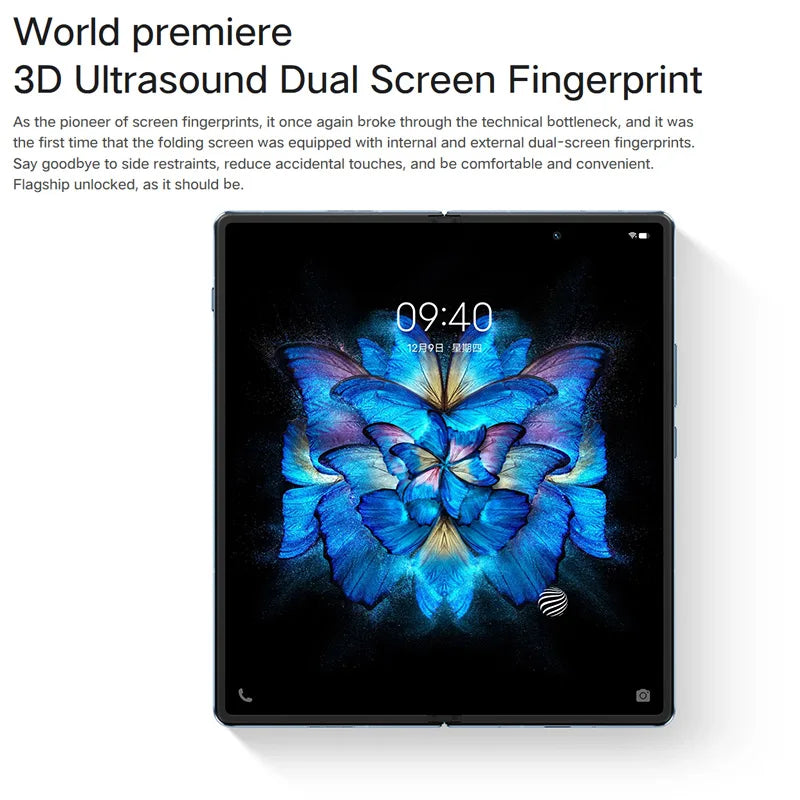 Original New Flagship foldable phone vivo X Fold SmartPhone 5G Qualcomm Snapdragon 8 Gen1 2K+120Hz E5 12GB ROM 512GB RAM Google