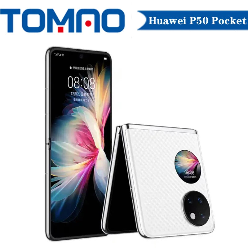 Original Official New Huawei P50 Pocket 4G Foldable Smarphone 6.9" 120Hz 4000Mah 40W 40MP Camera Snapdragon888 HarmonyOS 2.0 NFC