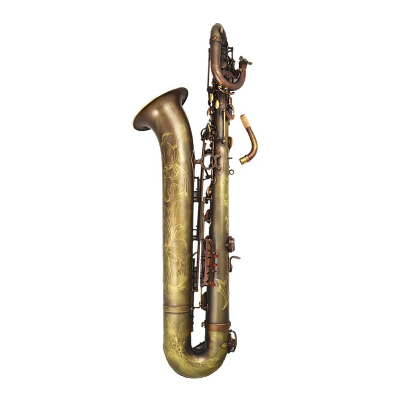 Original Taiwan MUSEADF Baritone Saxophone SDY-906GF Model Antique Copper Simulation Brass Professional Play Eb Saxofone