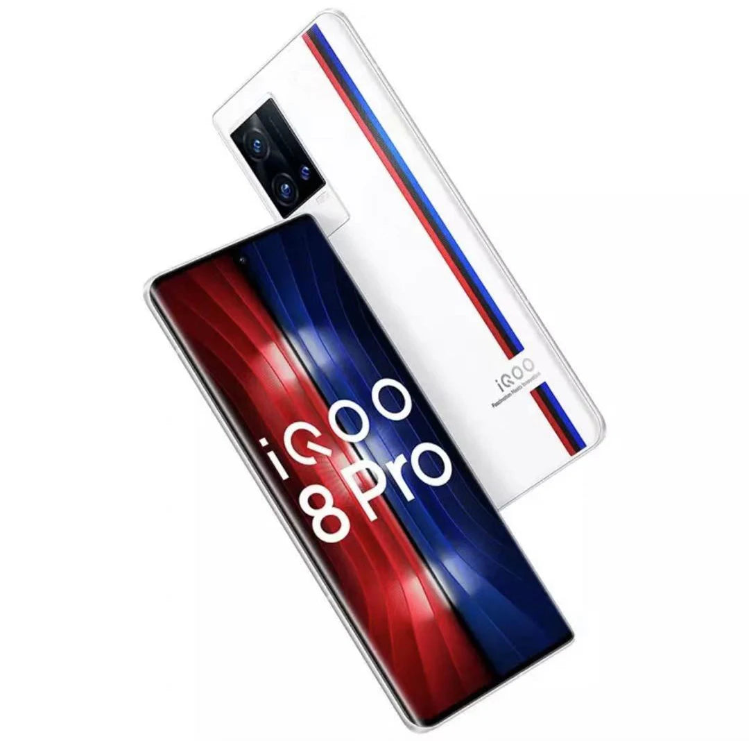 Original Vivo IQOO 8 Pro 5G Cell Phone 6.78'' 120Hz Snapdragon 888 Plus Octa Core 4500mAh 120W 50W 50MP Rear Three Camera NFC