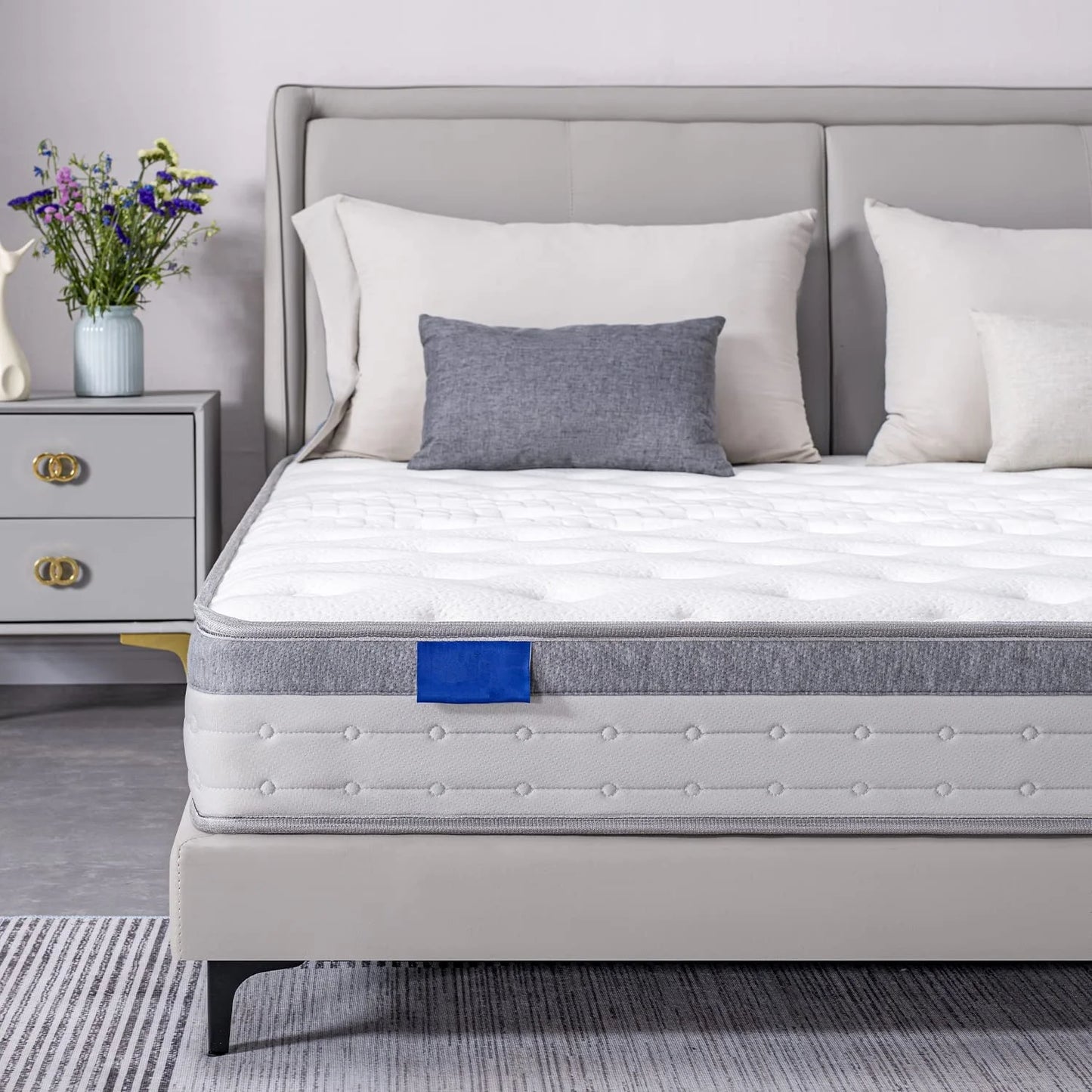 Orthopedic Super King Size Queen Bed Mattresses 13 Inch Cooling Gel-infused Foam latex pocket spring Mattress rolling in a Box