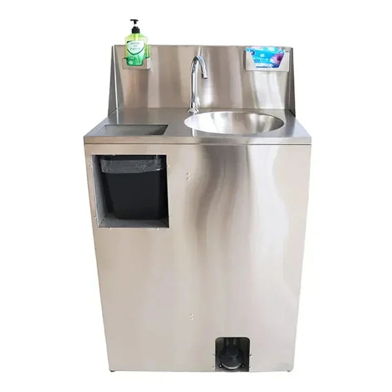 Outdoor Mobile Standing Stainless Steel Wash Hand Station Portable Wash Basin Sink portable sink with cabinet With Tank