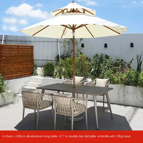 Outdoor Tables, Outdoor Leisure Vine Chairs, Net Red Dew Tianyang Tea Table and Chair Combination Aluminum Alloy