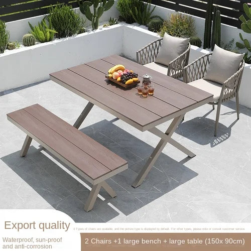 Outdoor Tables, Outdoor Leisure Vine Chairs, Net Red Dew Tianyang Tea Table and Chair Combination Aluminum Alloy