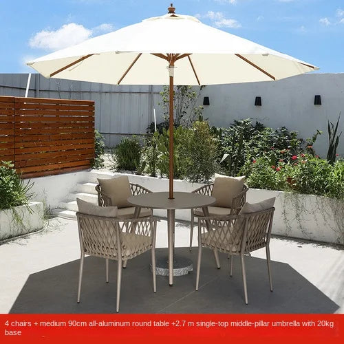 Outdoor Tables, Outdoor Leisure Vine Chairs, Net Red Dew Tianyang Tea Table and Chair Combination Aluminum Alloy